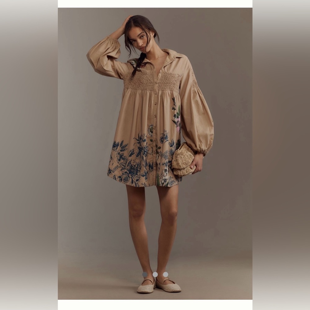 Maeve Smocked Shirt Dress